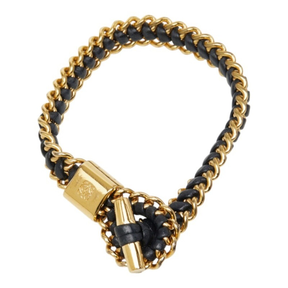 LOEWE Black Leather Charm Bracelet